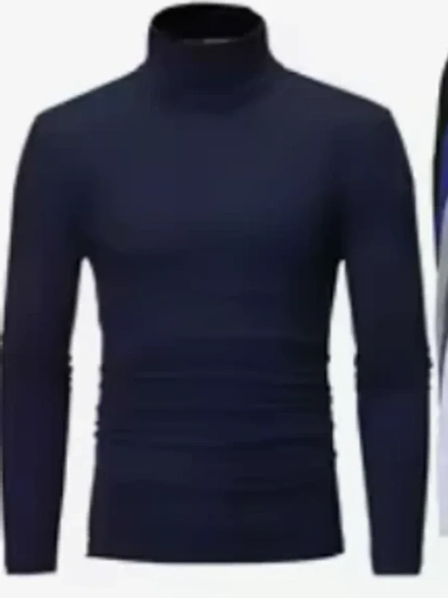 Solid Turtleneck Long-Sleeve Tee