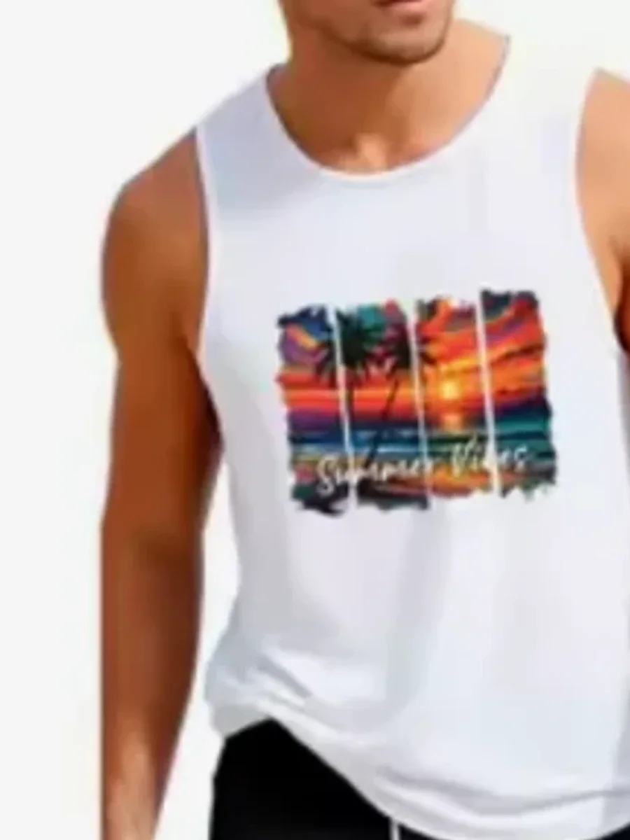 Sunset Print Beach Tank Top