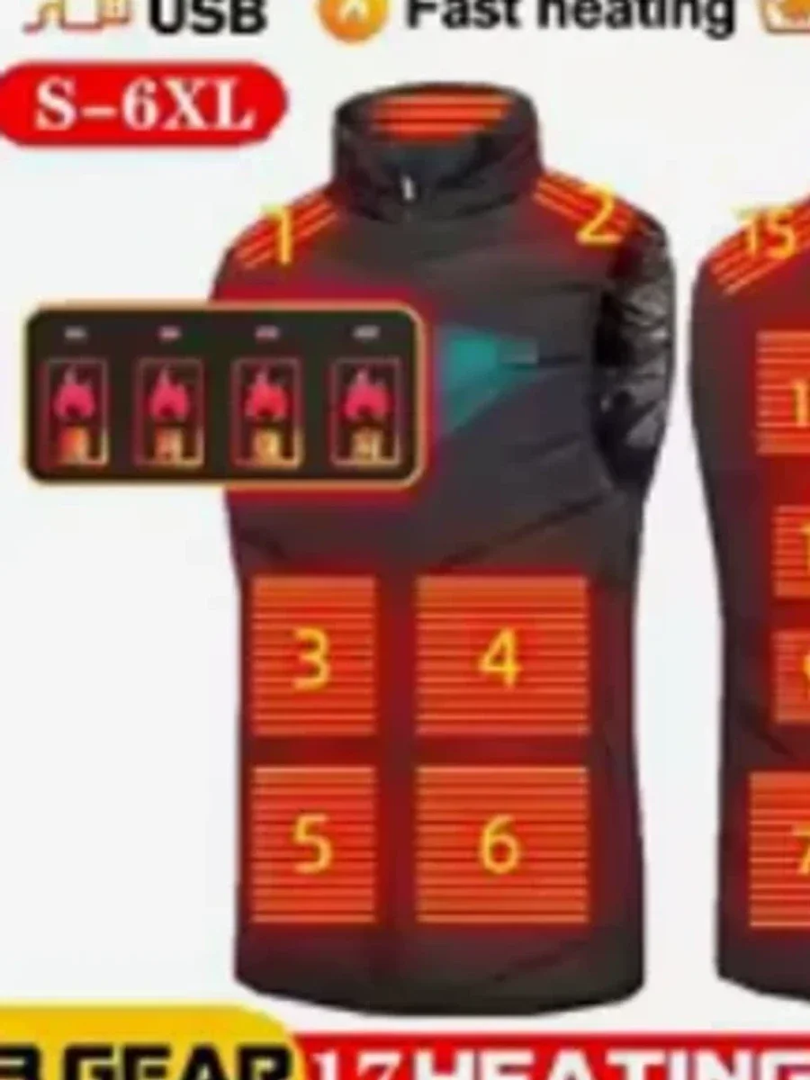 USB Heated Vest 17 Zones